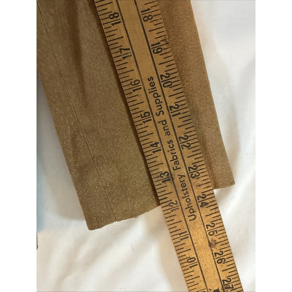 Style & Co Tan Suede Leather Jacket Blazer Sz PL Structured Western Earthy Boho - Picture 11 of 16